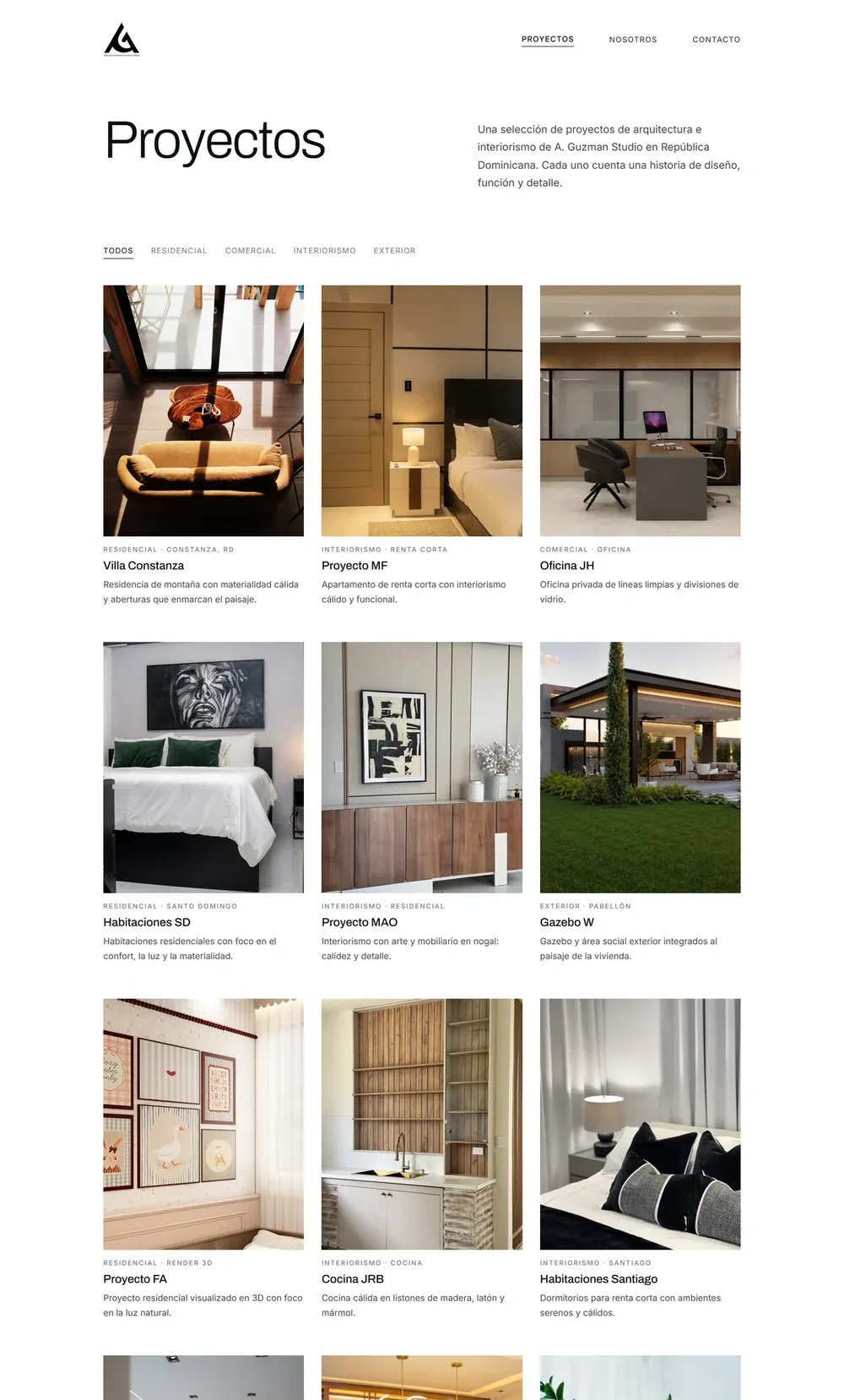 A. Guzman Studio, Portafolio de proyectos (parte 1)