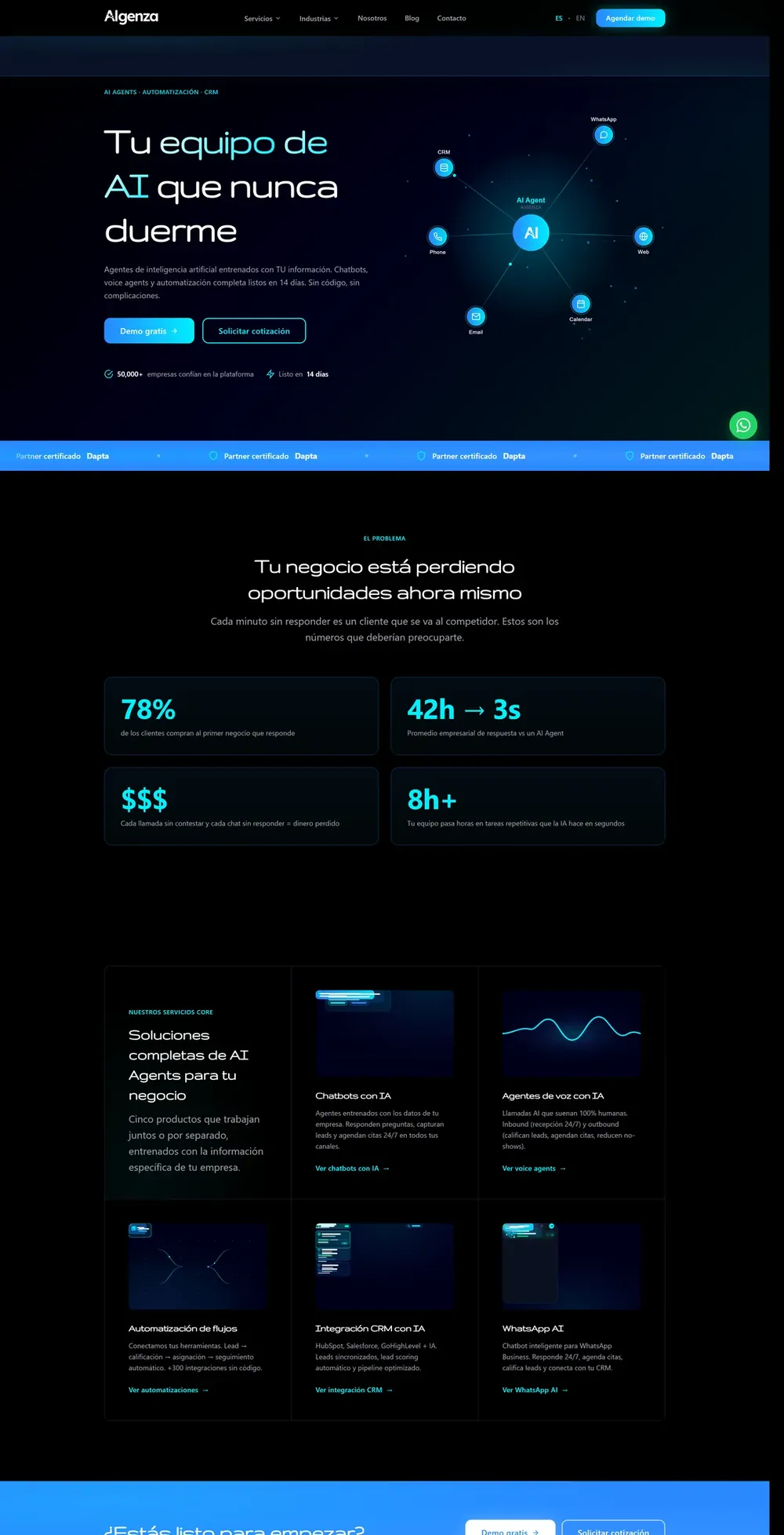 Aigenza, Página principal (parte 1)