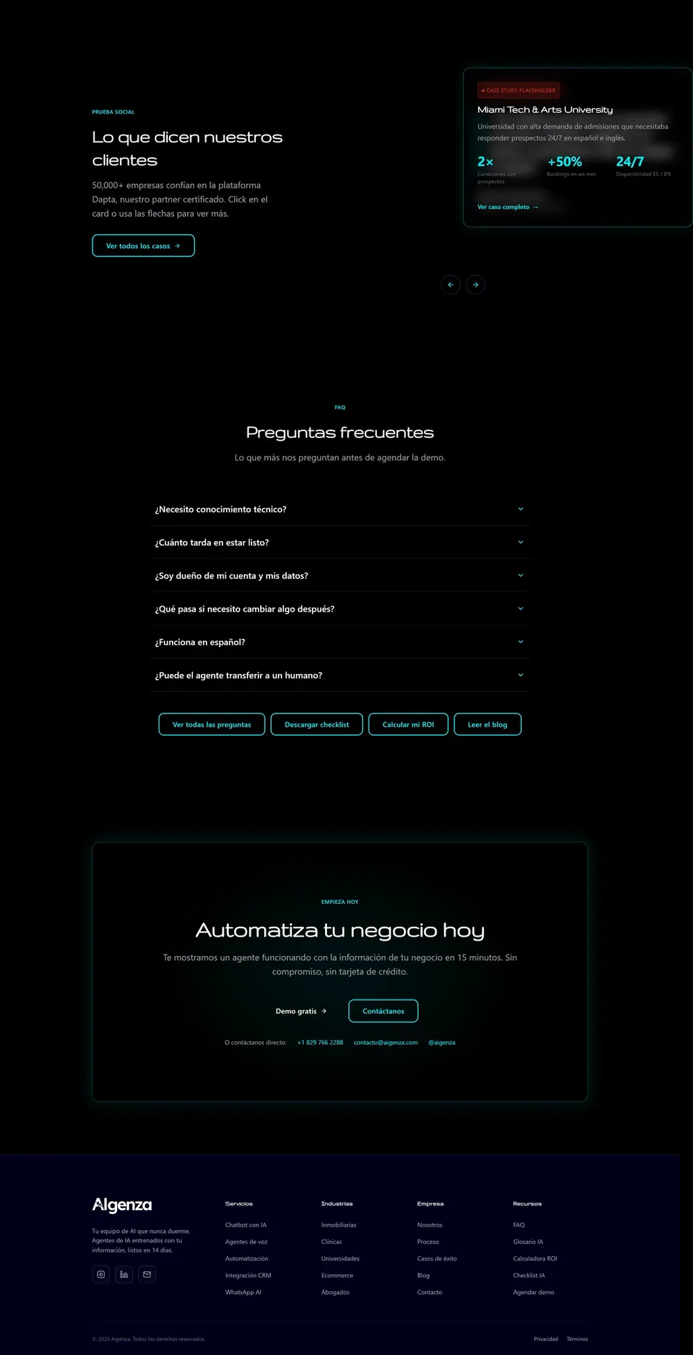 Aigenza, Página principal (parte 3)