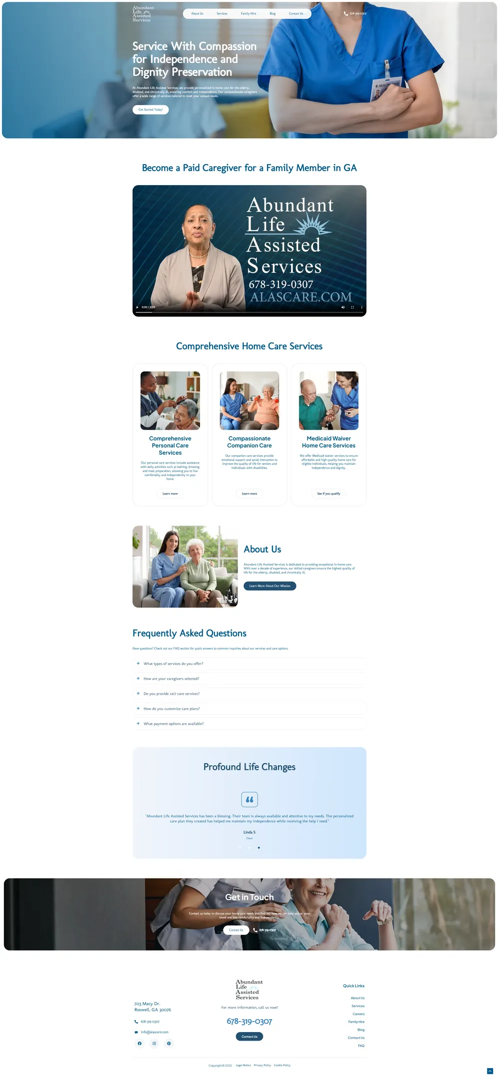 Alascare, Página principal