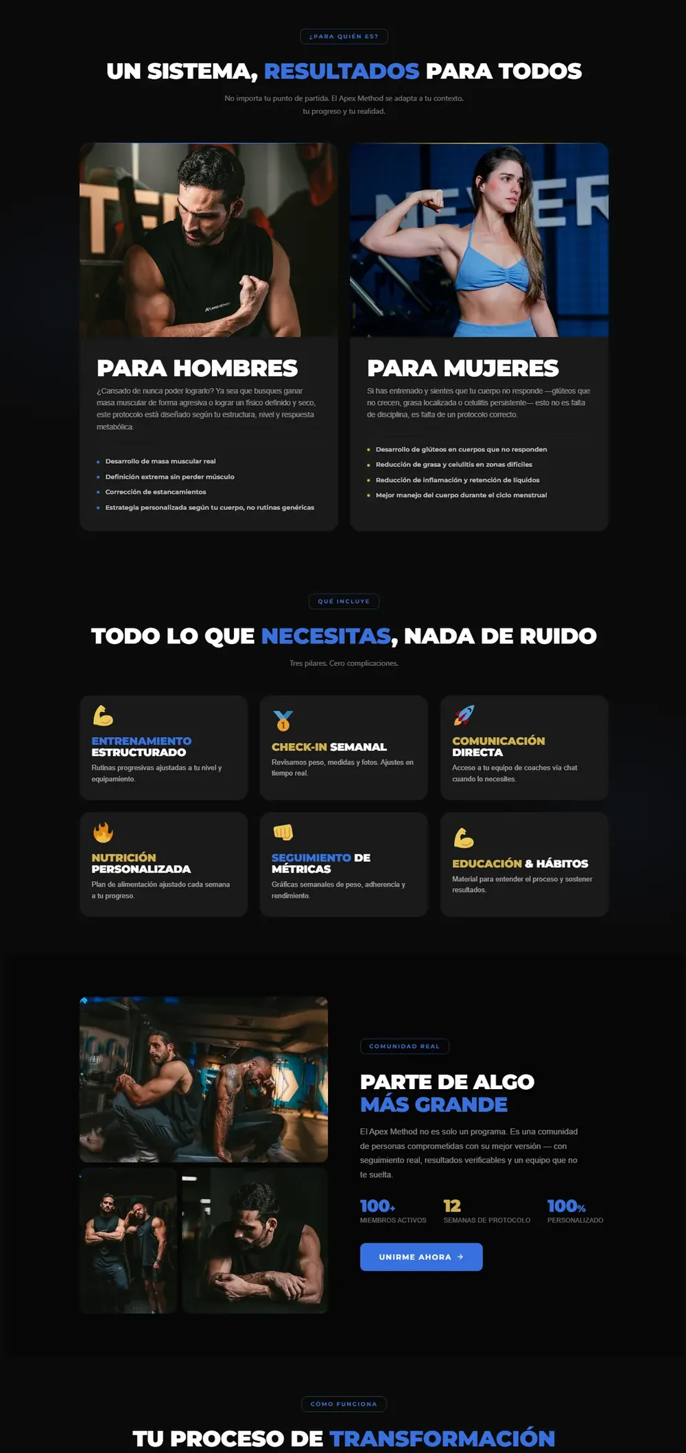 Apex Method, Página principal (parte 2)