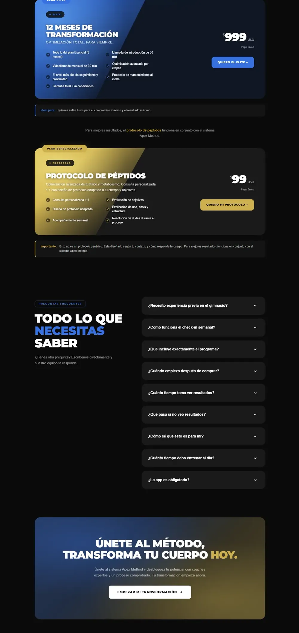 Apex Method, Página principal (parte 4)