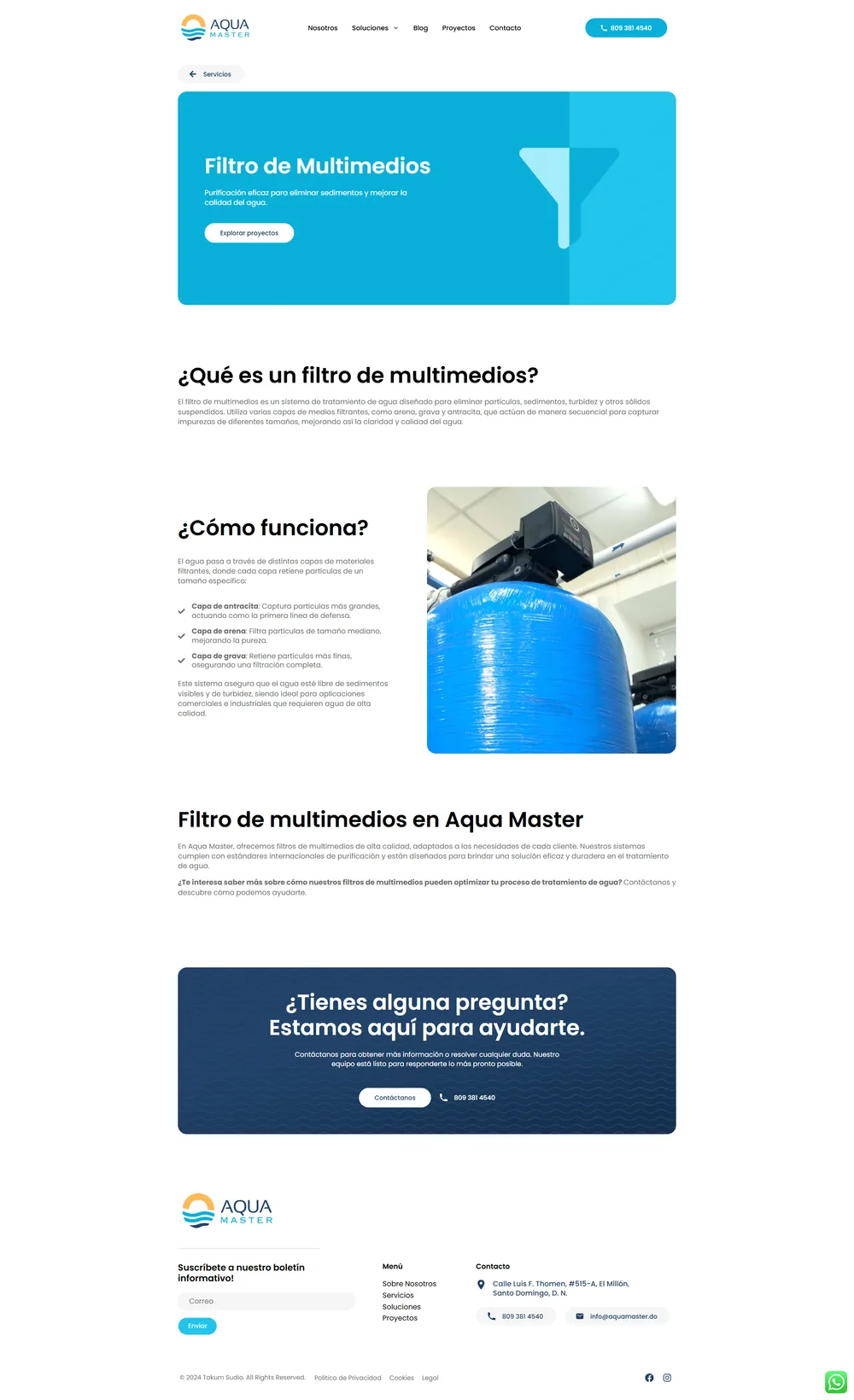 Aqua Master, Vista del sitio