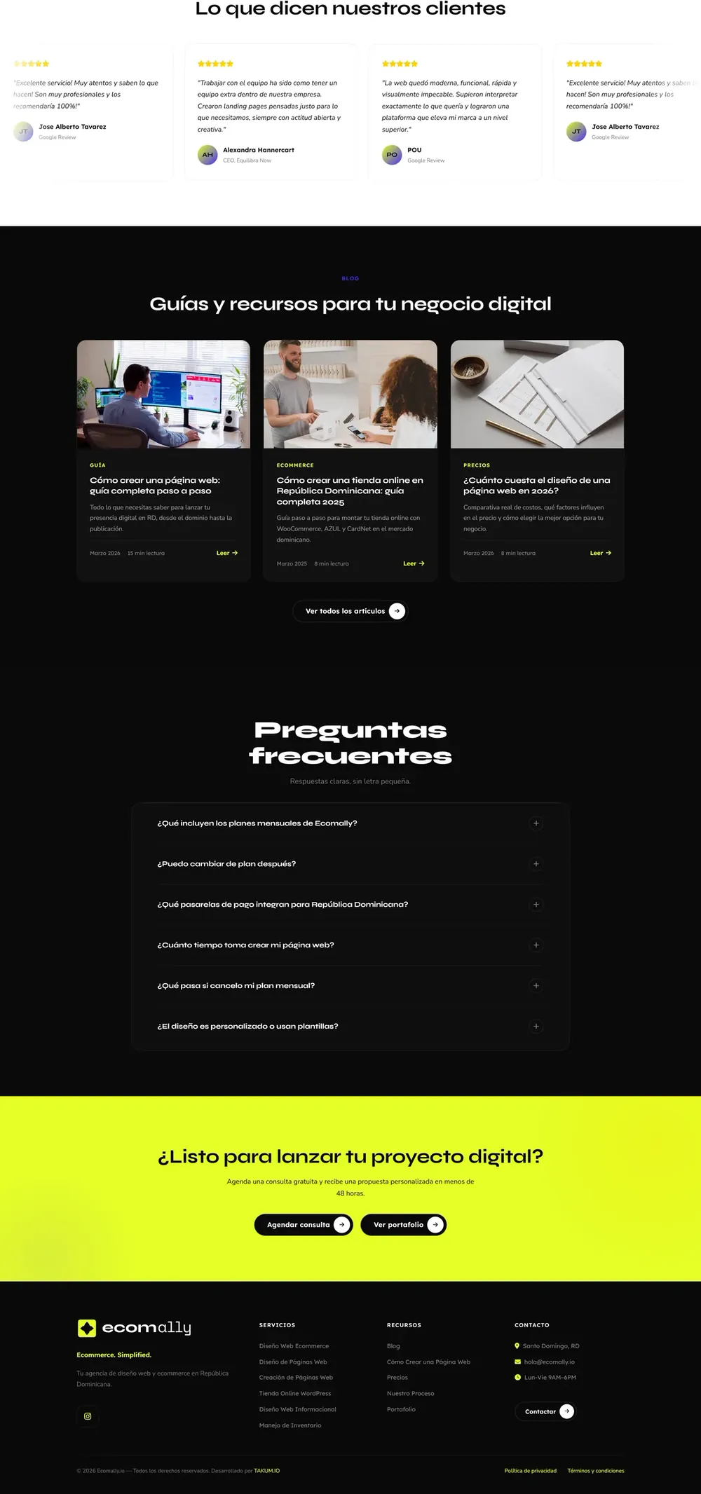 Ecomally, Página principal (parte 4)