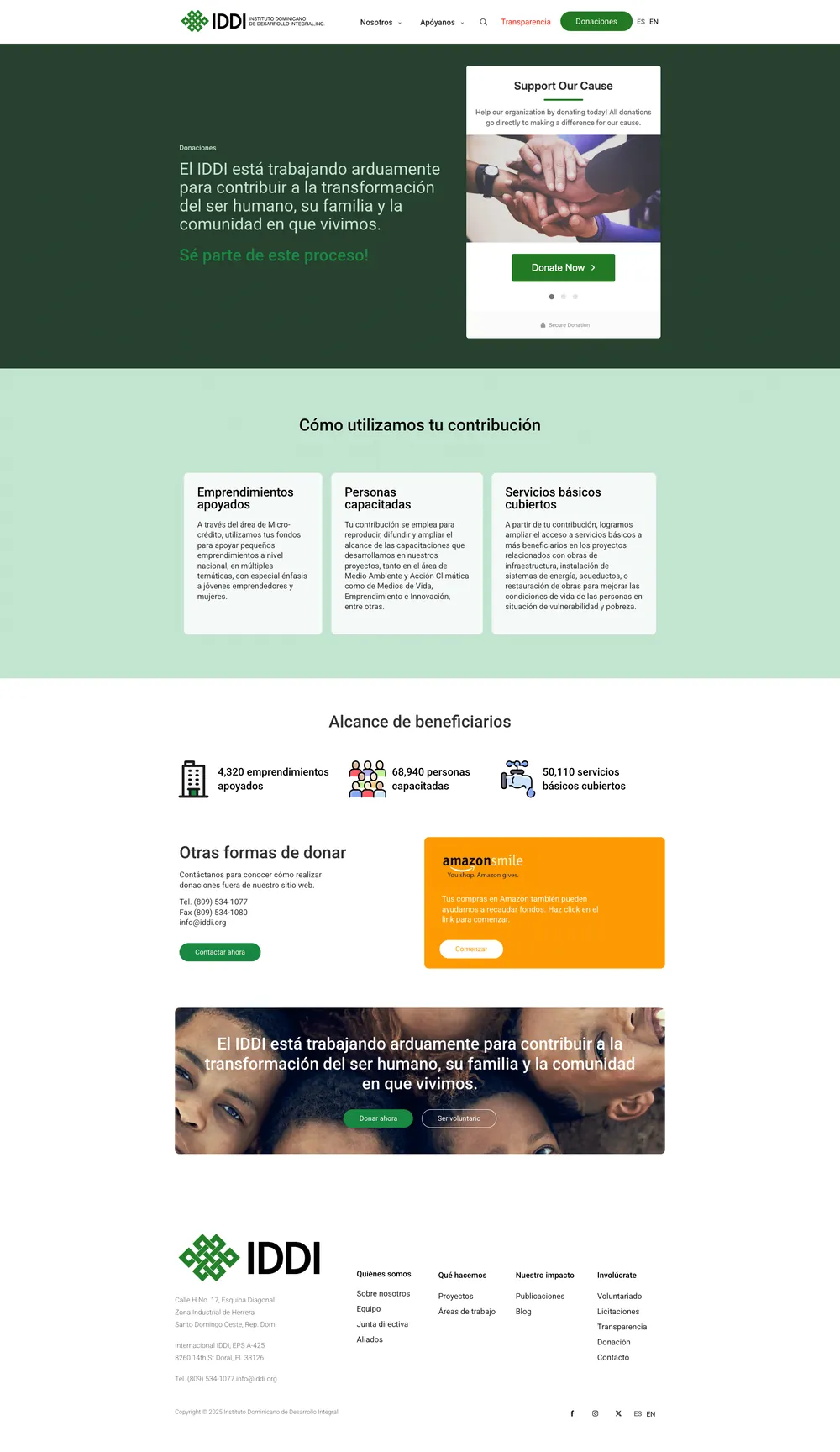 IDDI, Donaciones