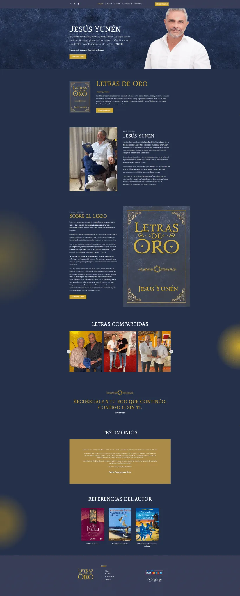 Letras de Oro, Vista del sitio