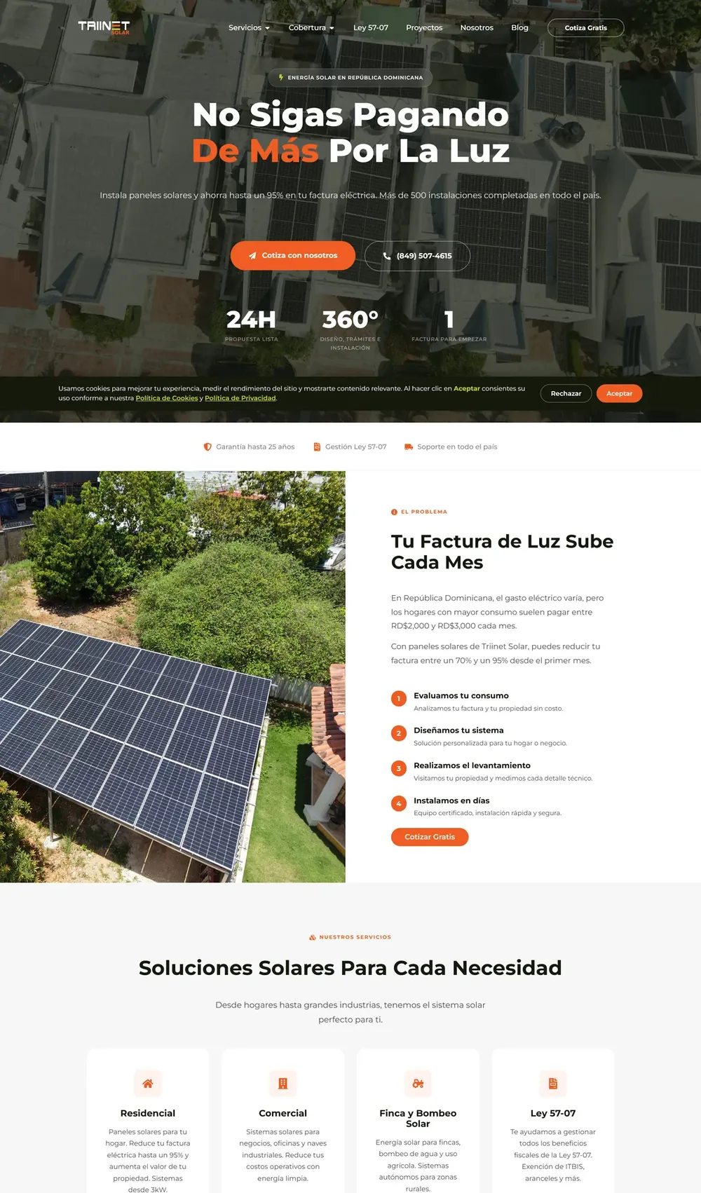 Triinet Solar, Página principal (parte 1)