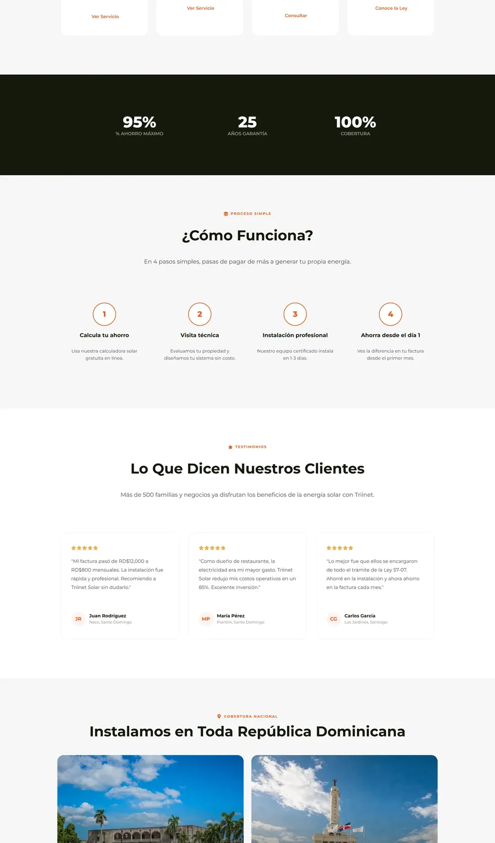 Triinet Solar, Página principal (parte 2)