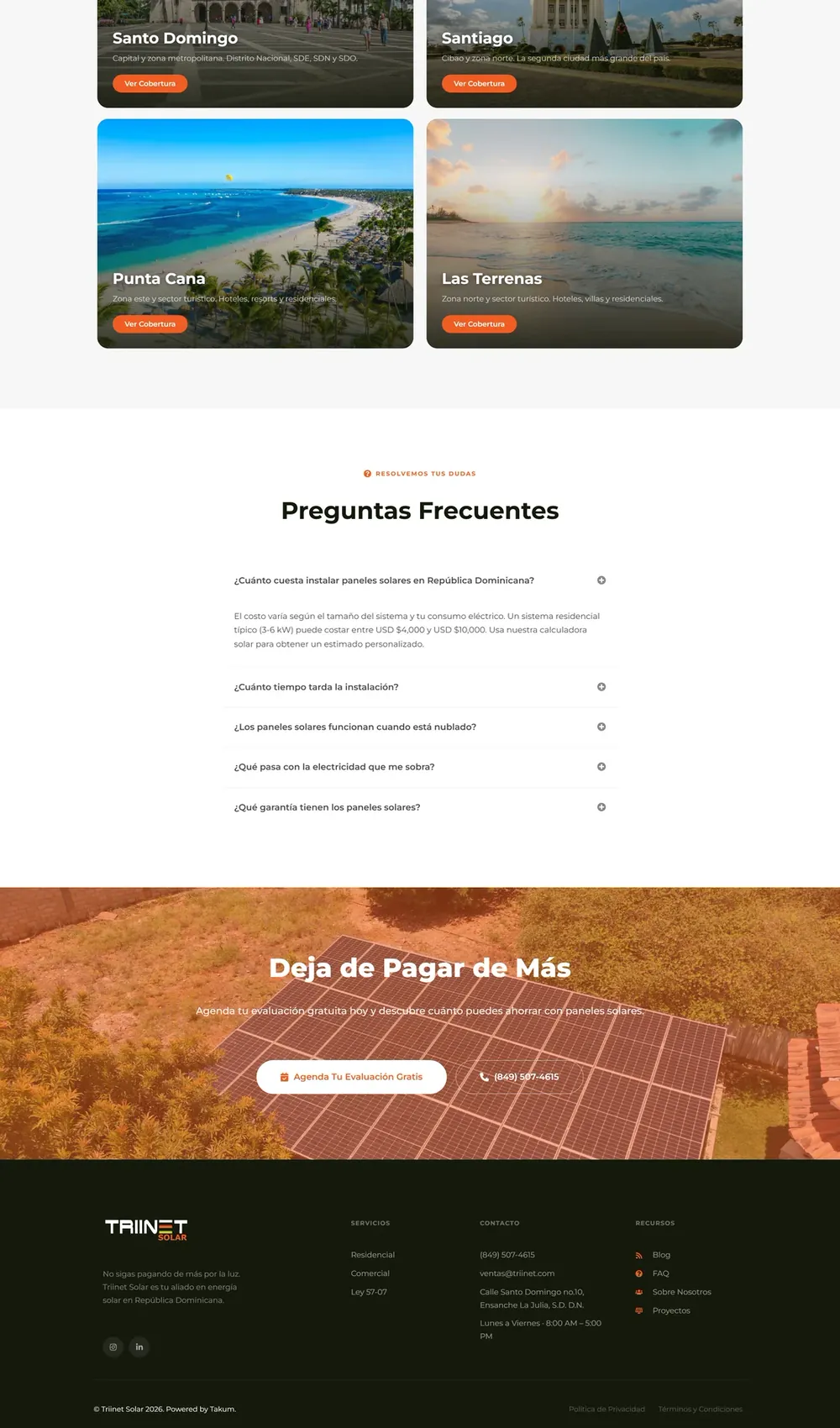 Triinet Solar, Página principal (parte 3)