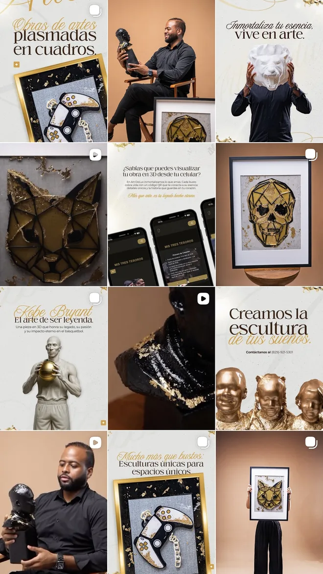 Feed de Instagram gestionado por Click — arte y escultura