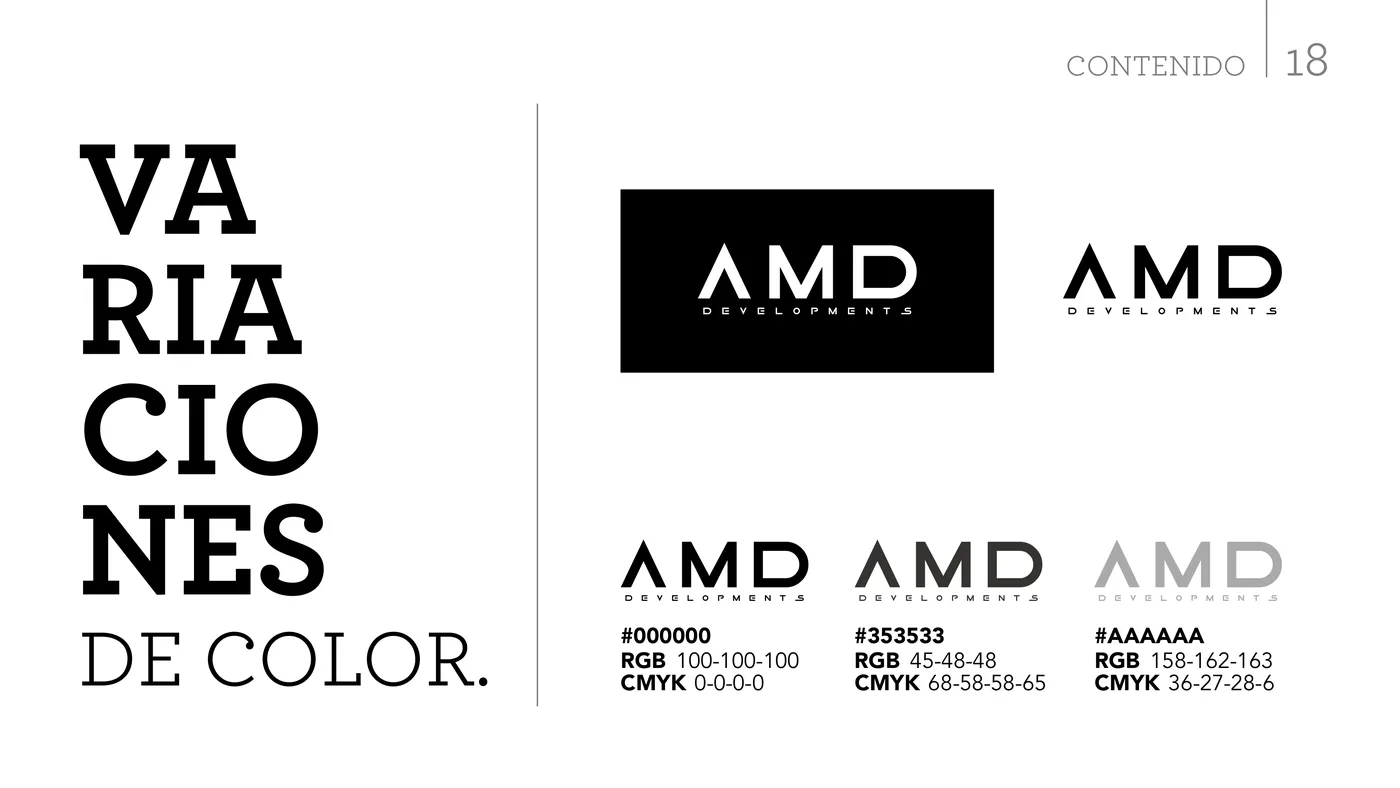 Variaciones de color del logotipo de AMD