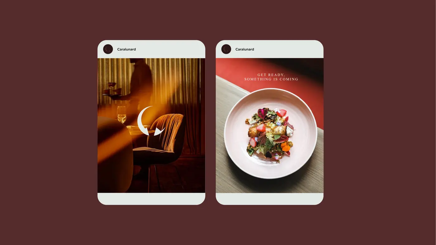 La marca Cara Luna aplicada en publicaciones de Instagram