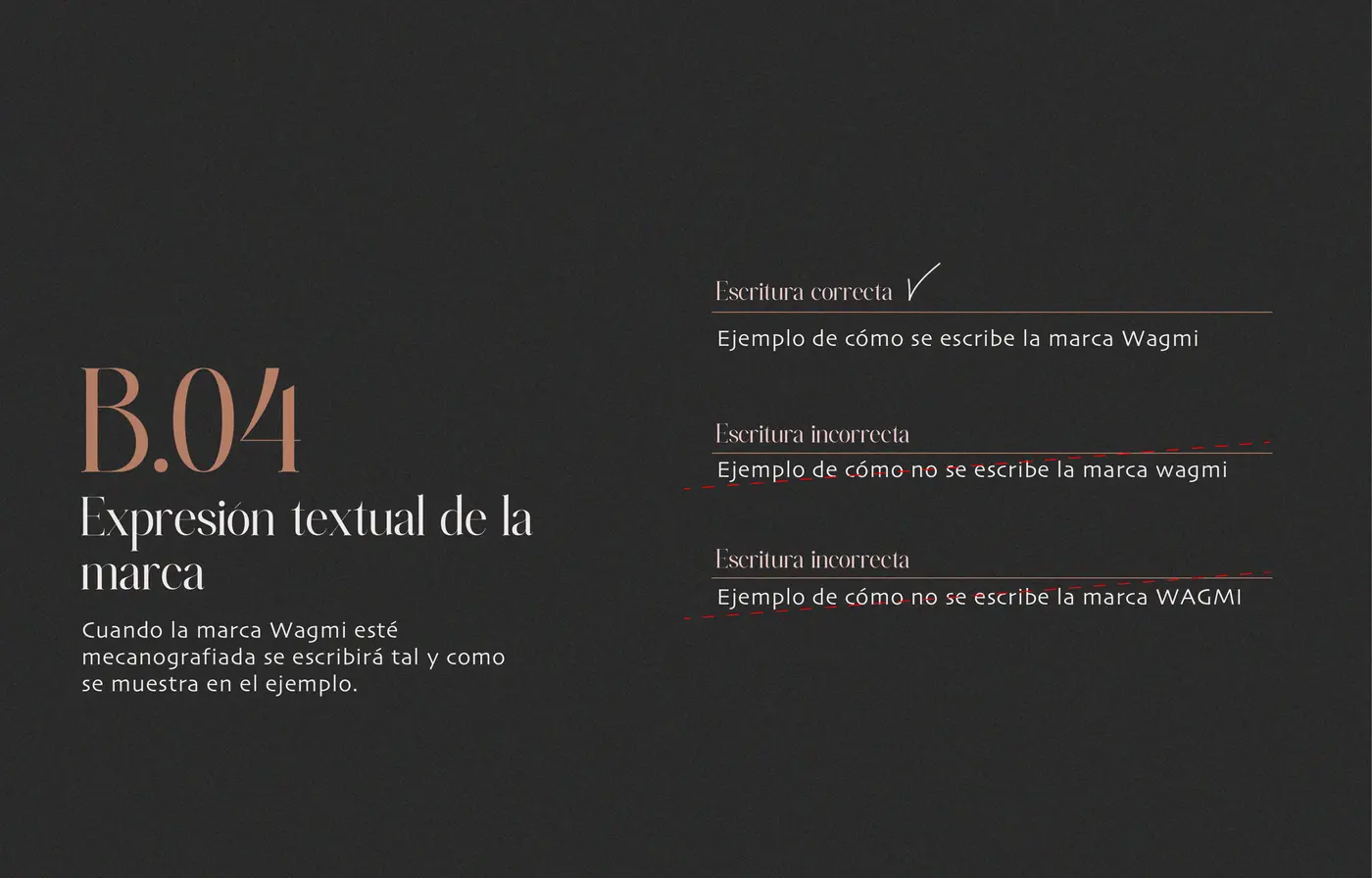 Wagmi, lámina 4 del manual de marca